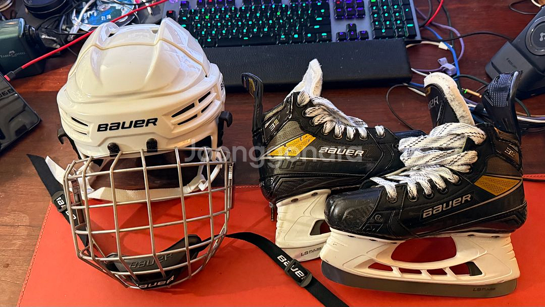 아이스하키 세트 쥬니어 고급형 깨끗함 (9-13)바우어등--1