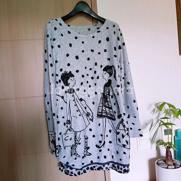 여성 긴팔 니트 티셔츠--0