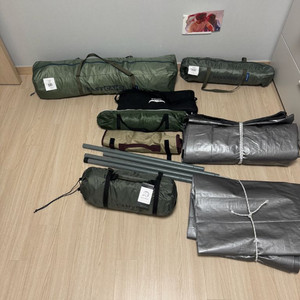 캠핑용품 세트(쉘터+텐트+타프+화롯대+방수포+망치팩)