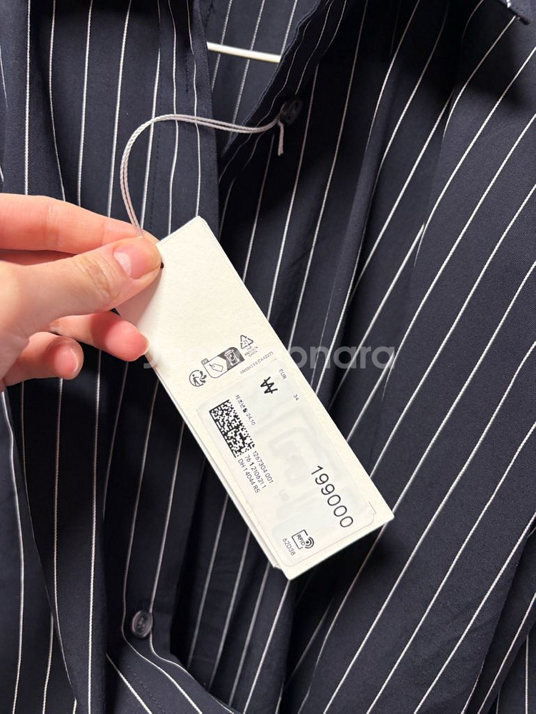 아르켓 스트라이프 랩 셔츠 원피스 34--3