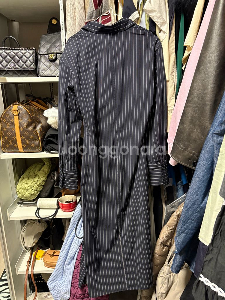 아르켓 스트라이프 랩 셔츠 원피스 34--4