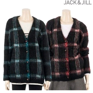 잭앤질 체크 가디건