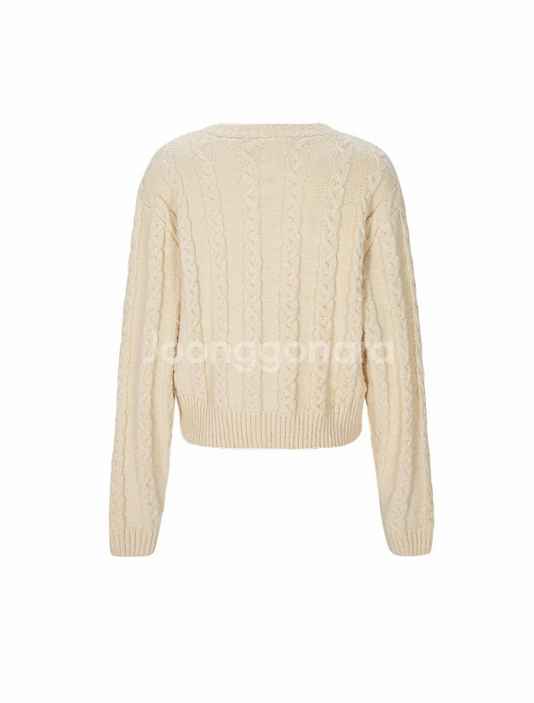 루시르주 플라워 울 니트 가디건--2