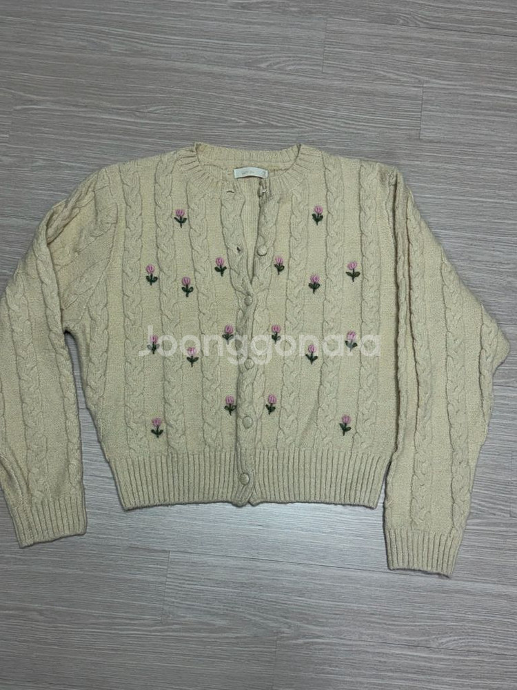 루시르주 플라워 울 니트 가디건--4