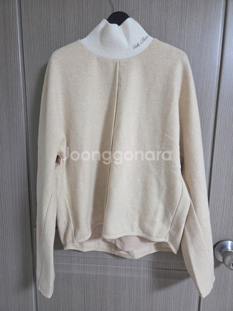 SJSJ 울 레터링 자수 하이넥 탑 타임 마인 타임--1