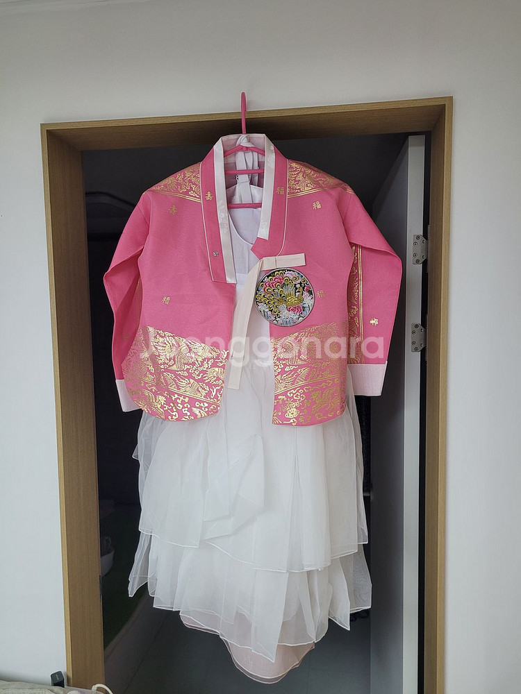 여아한복 세트 (저고리+치마)10 새상품급--0