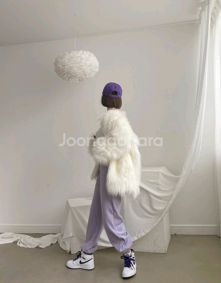 핑크 퍼 자켓 코트 겨울 아우터 페이크 폭스 퍼 자켓--6