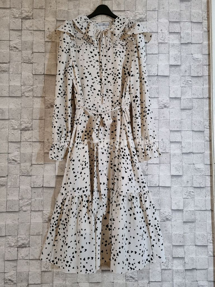 르샵 크림색 불투명쉬폰 롱원피스--0