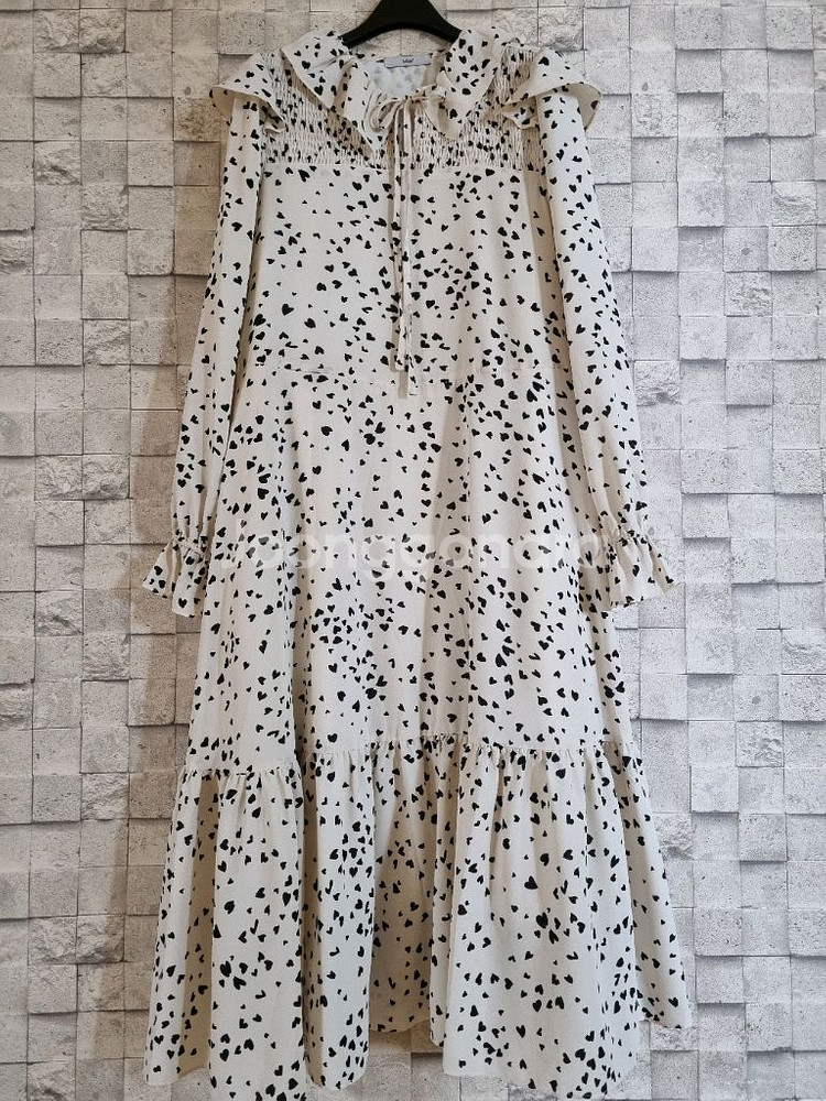 르샵 크림색 불투명쉬폰 롱원피스--1