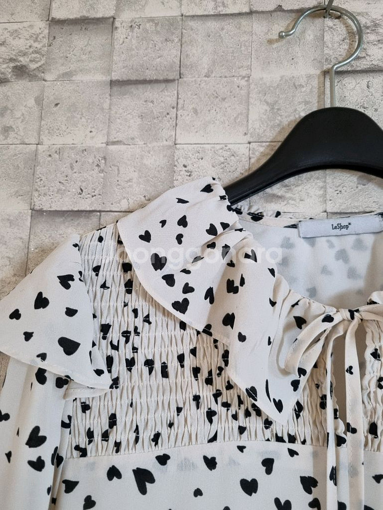 르샵 크림색 불투명쉬폰 롱원피스--3