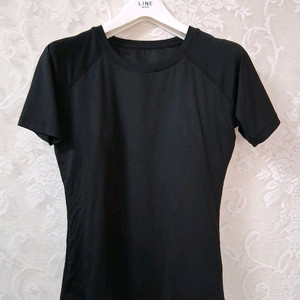 캡내장 검정 져지 반팔 티셔츠 S