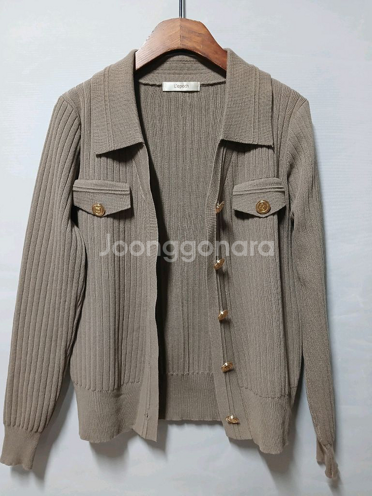 LeLpoch 골드버튼 니트 가디건 M정도--0
