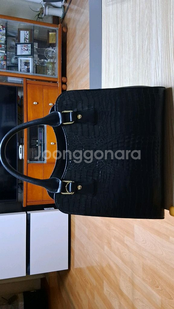 크로코다일 패턴 레더 핸드백--0