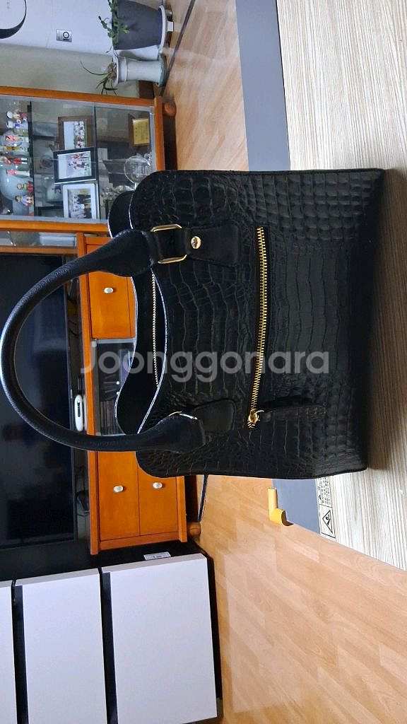 크로코다일 패턴 레더 핸드백--2