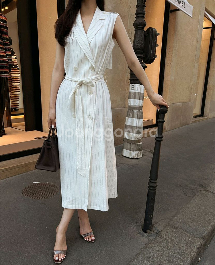 더로랑 스트라이프 원피스(익스클루시브)free--4