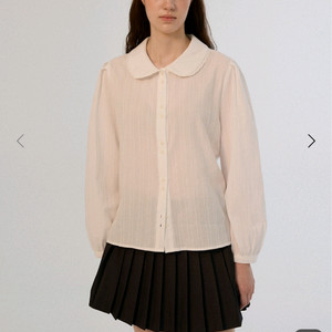 썸웨어버터 더블 버튼 카라 블라우스- ivory