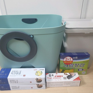 칼갈이, 크린장갑, 김장봉투, 목긴장갑, 다용도 세탁바구니, IKEA HALLBAR, 재활용 분리수거함 (일괄판매)