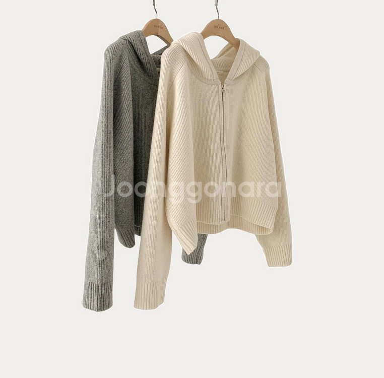 ounce 온스 니아 울 니트 후드 집업--1