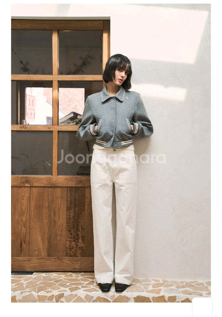 반원아틀리에 울 파이핑 바시티 점퍼_Gray--1