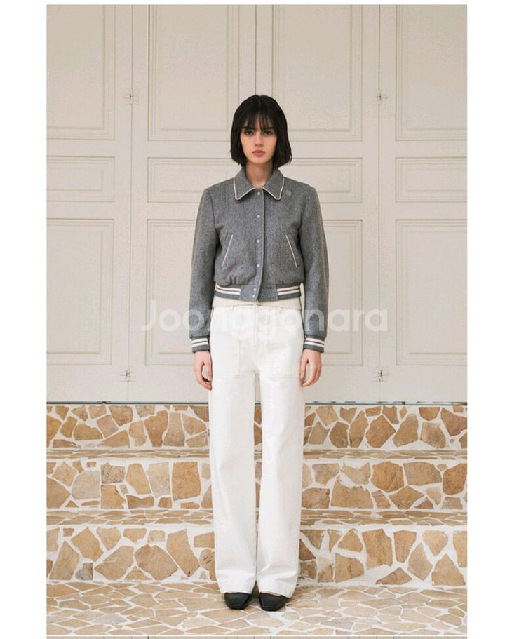 반원아틀리에 울 파이핑 바시티 점퍼_Gray--0