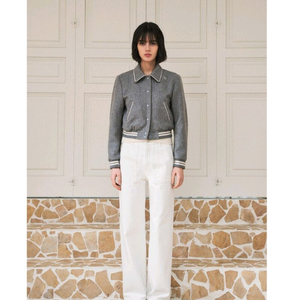 반원아틀리에 울 파이핑 바시티 점퍼_Gray