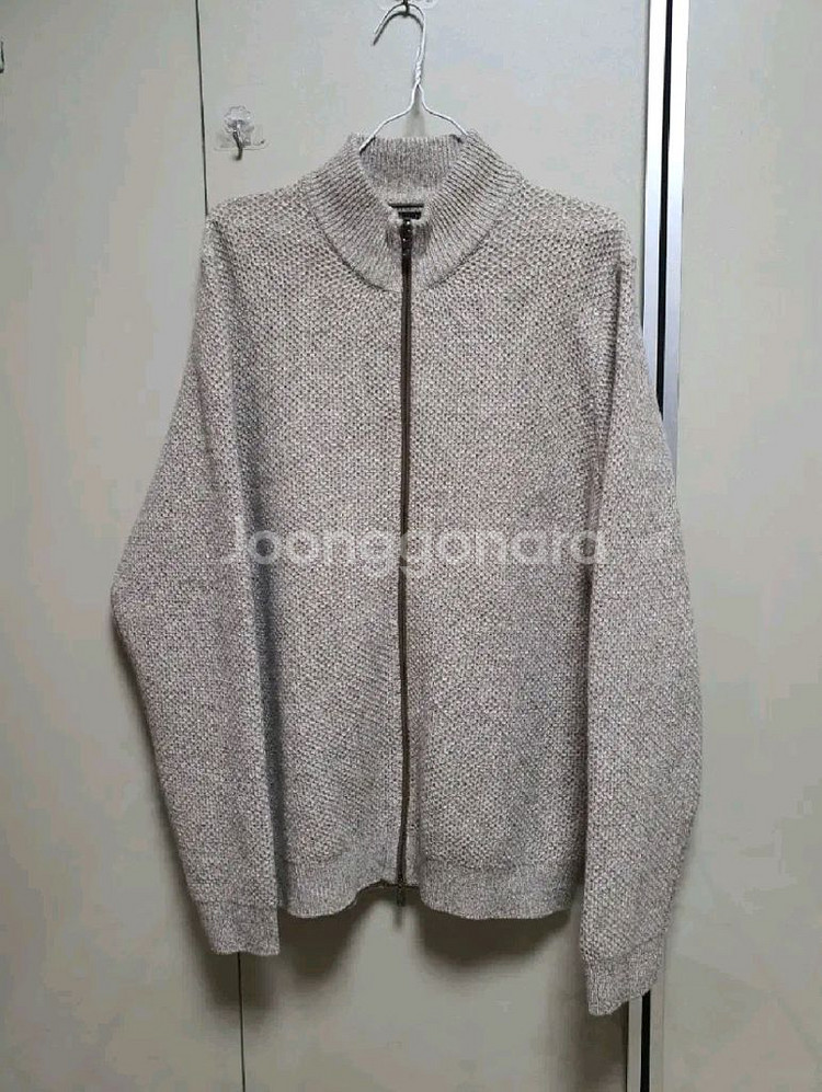 마시모두띠 캐시미어 블렌디드 남성 와플 집업가디건(XXL)--1