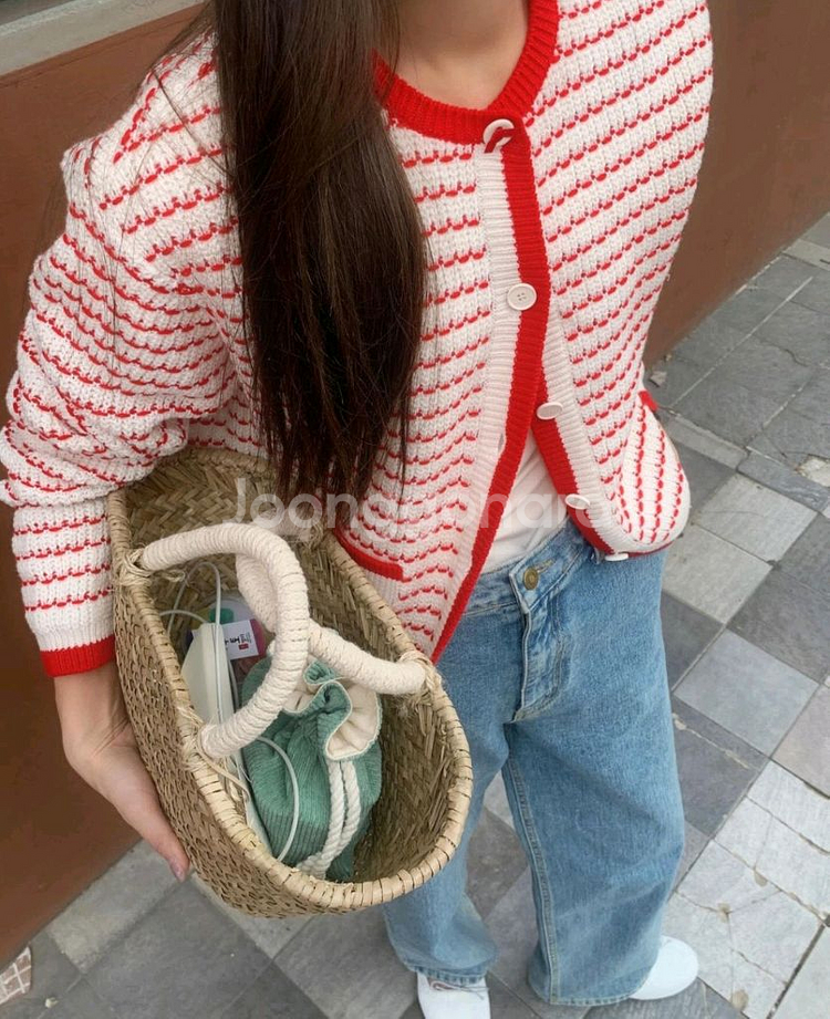 앤유 엘트햄 스트라이프 니트 자켓/가디건--2