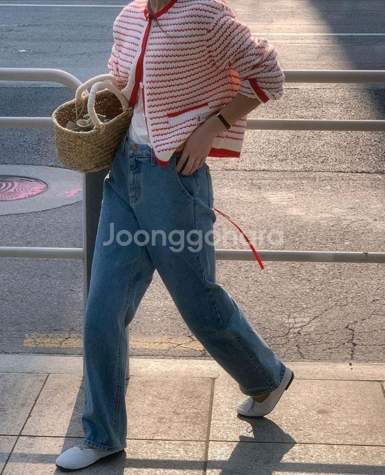 앤유 엘트햄 스트라이프 니트 자켓/가디건--1