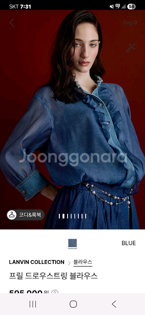 랑방 프릴 블라우스(끝올가격)--0