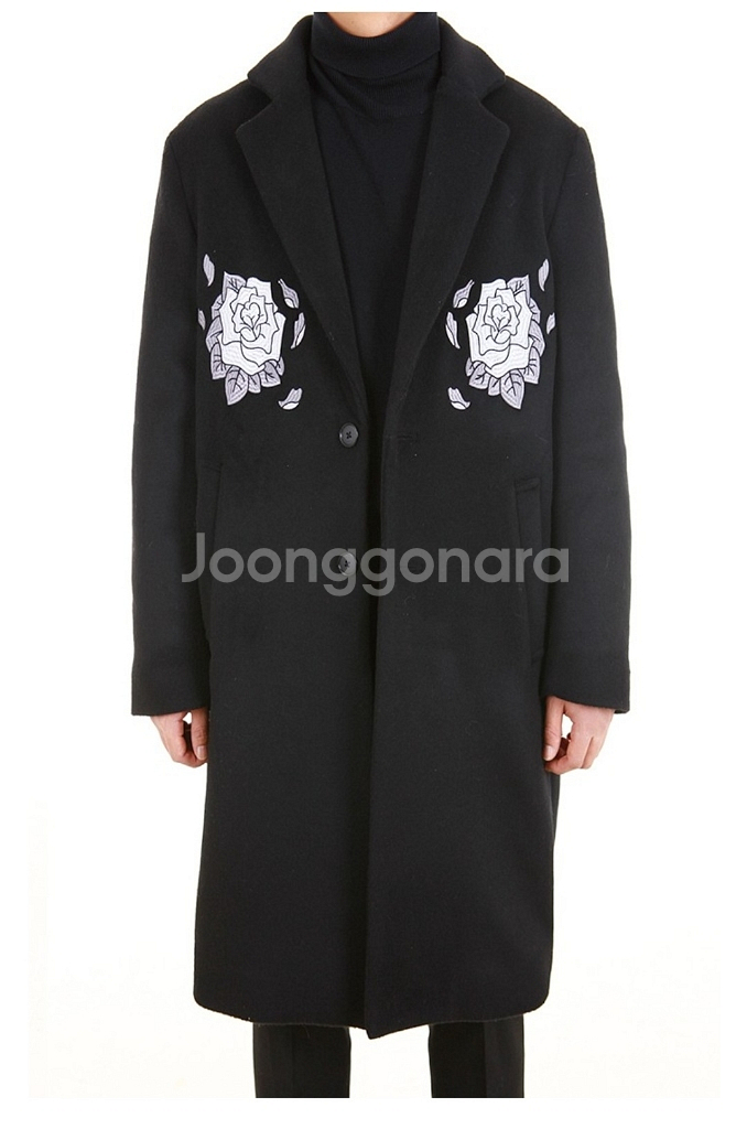 랑베르시오 플라워 싱글코트 (울자수) 팝니다--3