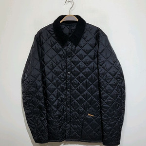 (L) 바버 퀼팅자켓 블랙 누빔점퍼 코듀로이 카라넥