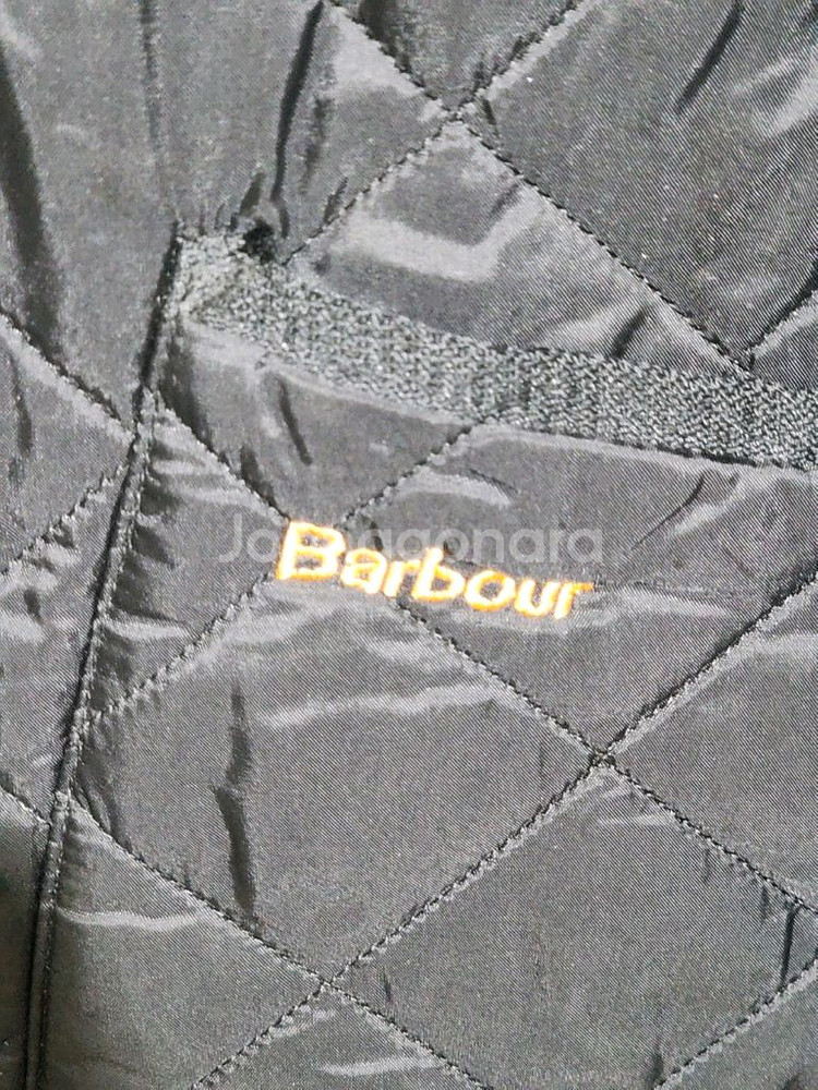 (L) 바버 퀼팅자켓 블랙 누빔점퍼 코듀로이 카라넥--2