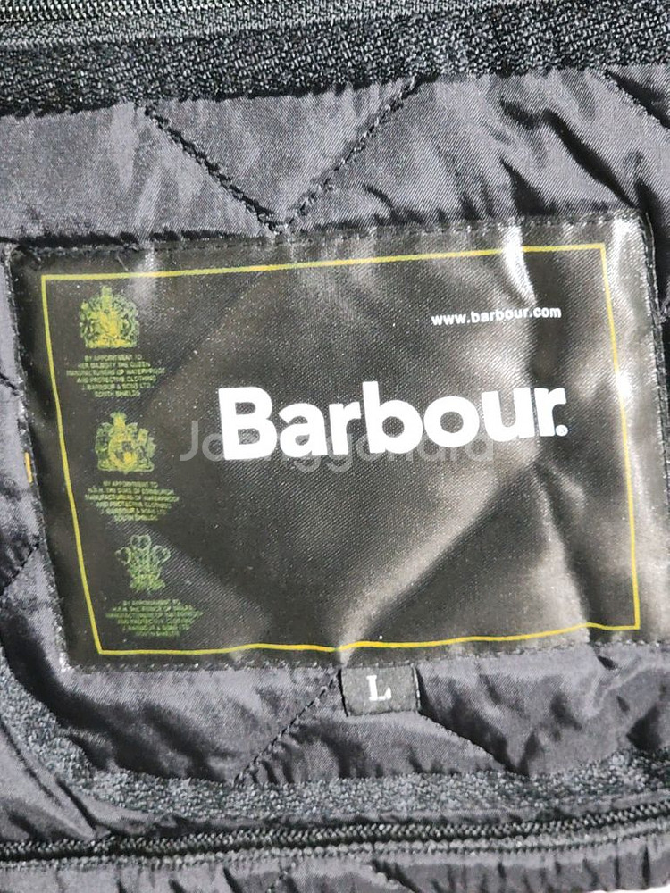 (L) 바버 퀼팅자켓 블랙 누빔점퍼 코듀로이 카라넥--3