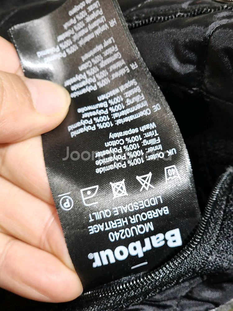 (L) 바버 퀼팅자켓 블랙 누빔점퍼 코듀로이 카라넥--4