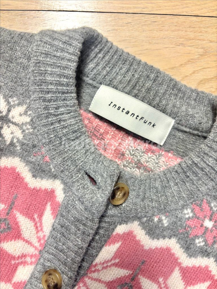 인스턴트펑크 크롭 니트가디건--2