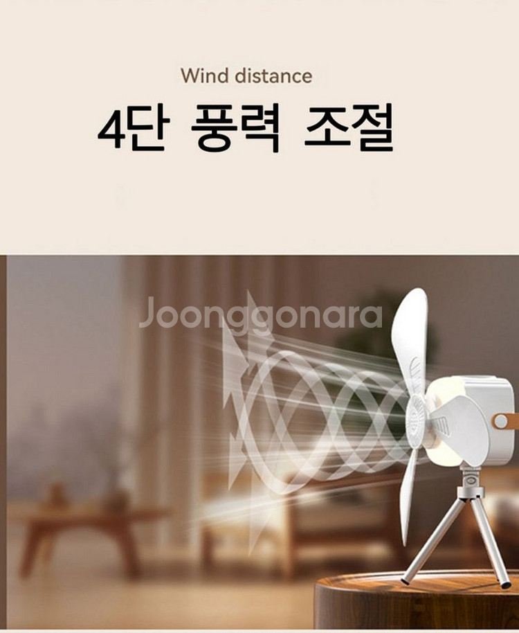 (미사용 새상품) 무선 캠핑 타프팬 충전식 led조명 겸용--2