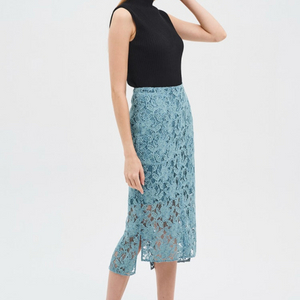 TIME 타임 슬릿 레이스 스커트