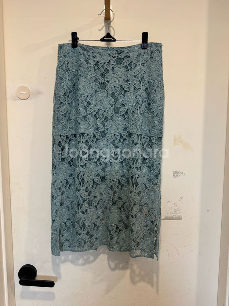 TIME 타임 슬릿 레이스 스커트--4