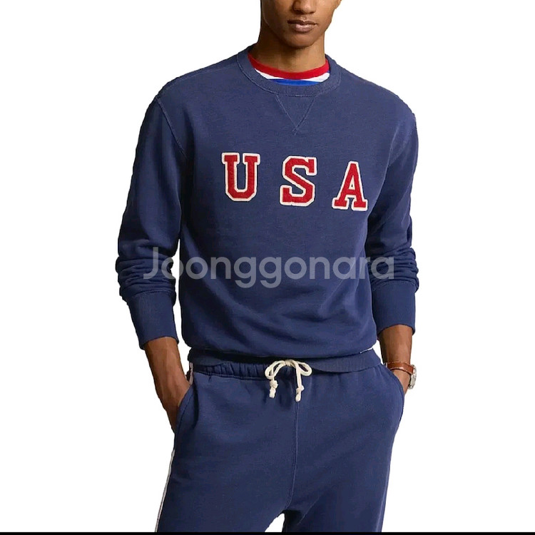 폴로 랄프로렌 USA 맨투맨 네이비 L 크루 스웻--8