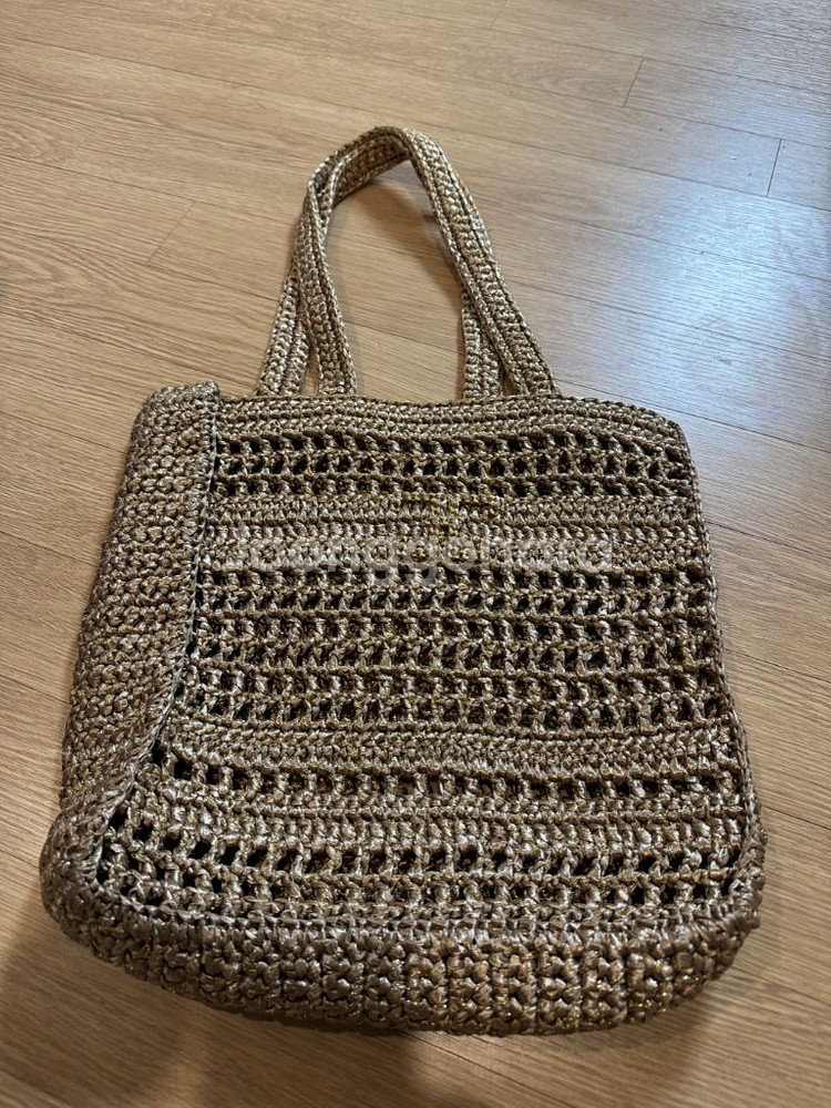 타임 엠블럼 글리터 위빙 도트백--0