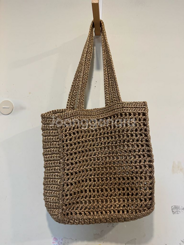 타임 엠블럼 글리터 위빙 도트백--6