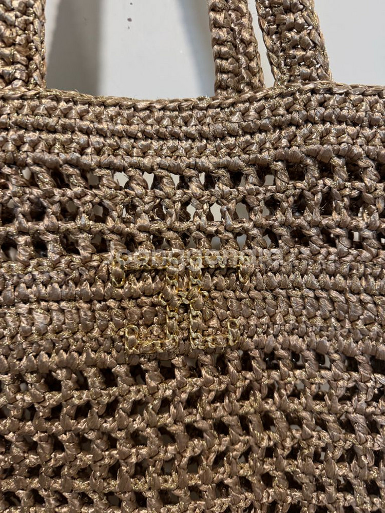 타임 엠블럼 글리터 위빙 도트백--5