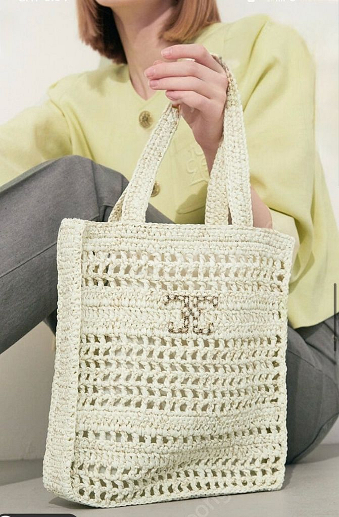 타임 엠블럼 글리터 위빙 도트백--7