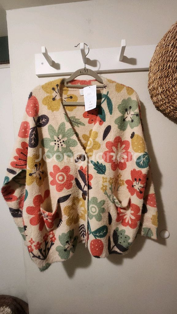 [free]캐시미어20 플라워 패턴 가디건--6