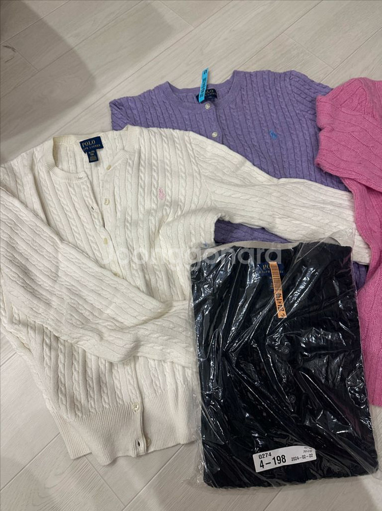 여성 폴로 케이블 가디건 3개 팝니다(아동XL)--0