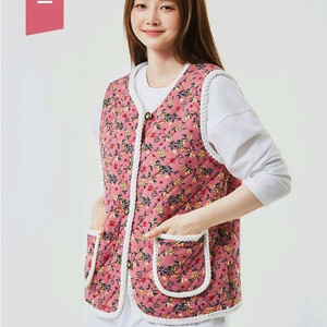꽃무늬 퀼팅 복고융털조끼 4개일괄