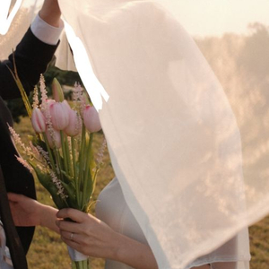 웨딩 부케 핑크 튤립