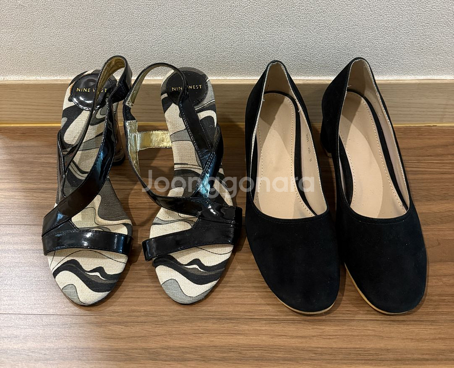 나인웨스트 샌들 / 블랙 스웨이드 펌프스 세트(235m--0