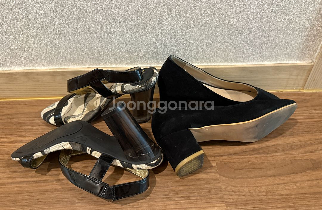 나인웨스트 샌들 / 블랙 스웨이드 펌프스 세트(235m--2