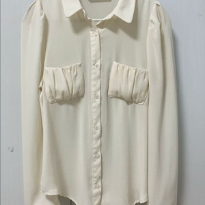 아이보리 쉬폰 긴팔 블라우스